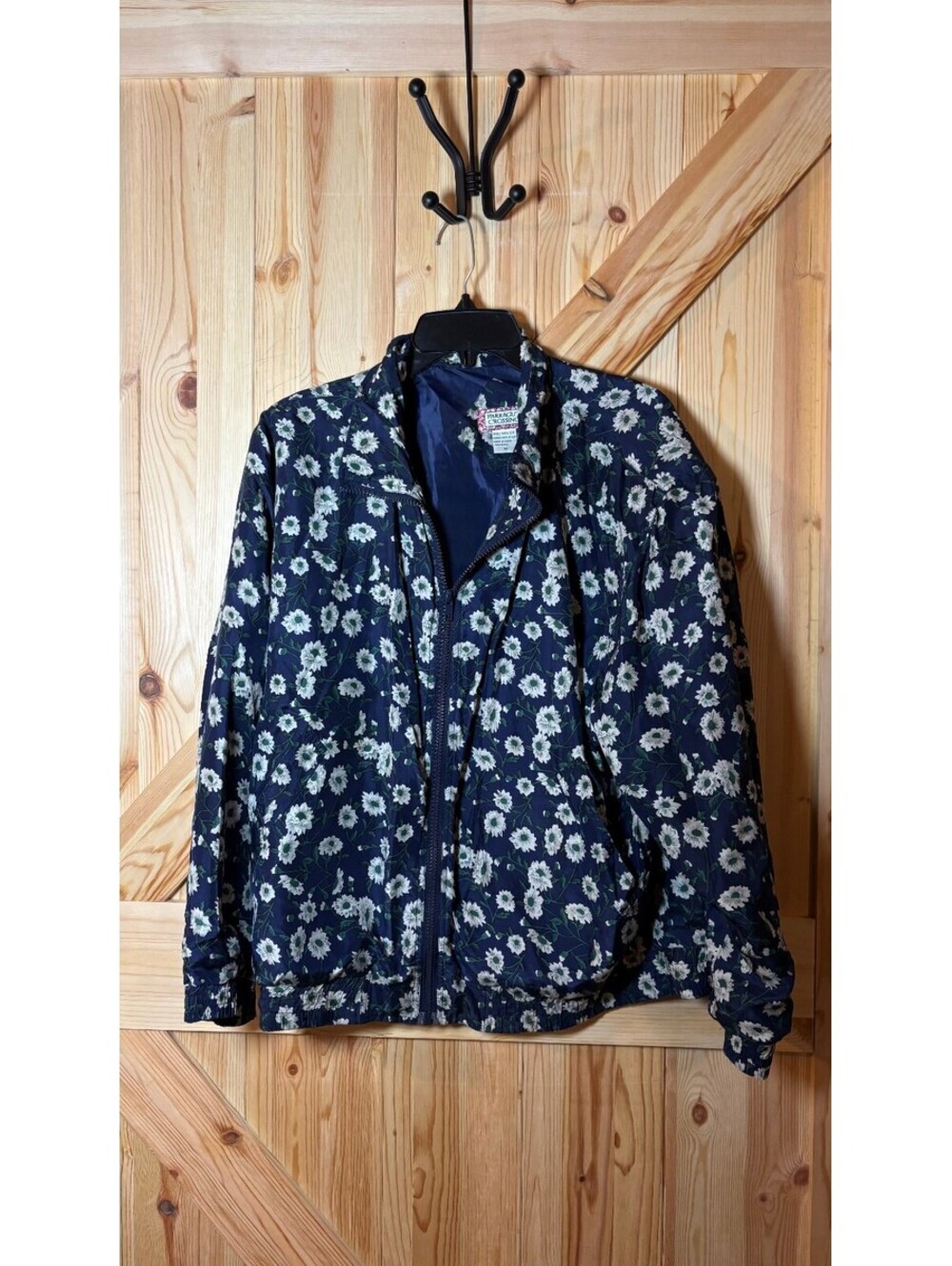 Farragut Crossing Floral Silk Bomber Jacket Size M